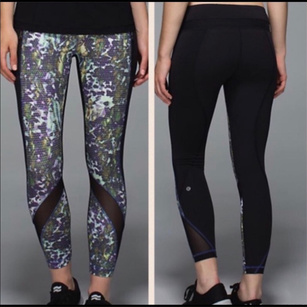 Lululemon Inspire Tight II / Full on Luxtreme (Mesh) / Floral Sport White / SZ 2